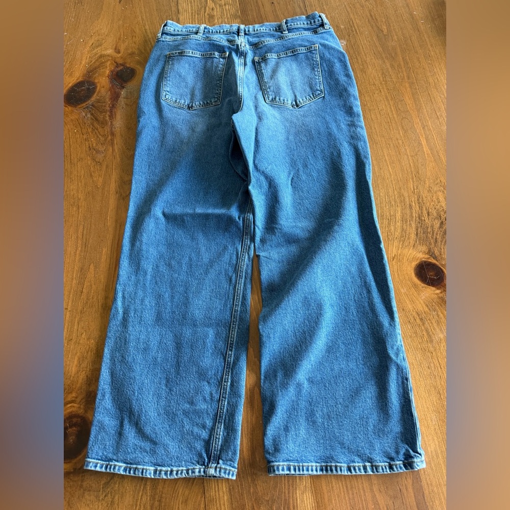 Boden High Rise Wide Leg Jeans Mid Vintage Wash Denim 32 perfect condition - Picture 5 of 6